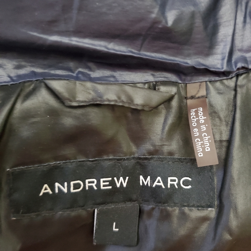 Andrew Marc large puffer coat. Large. Navy blue - Picture 7 of 9
